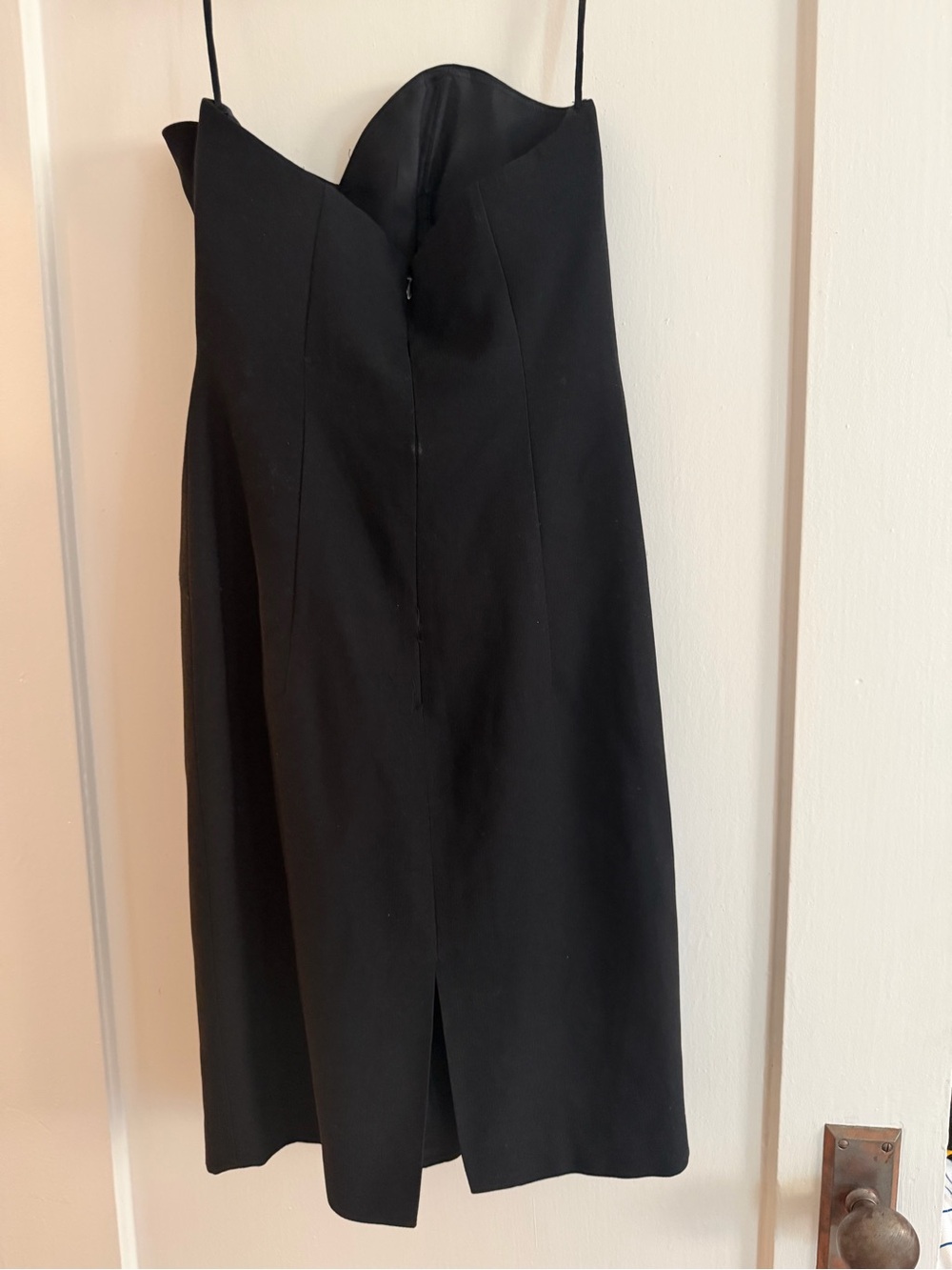 Black Strapless Midi Skirt